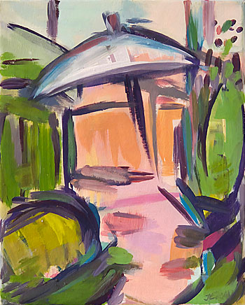 Garten mit Sonnenschirm Garten mit Sonnenschirm